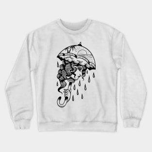 Girl rain Crewneck Sweatshirt